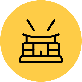 Icon of an arena, representing the benefits of installing solar panels for hospitality and leisure businesses.