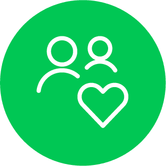 People with a heart icon, representing Utilita Business’s expert team with over 30 years’ business sustainability experience.
